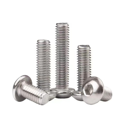 Wensilon (50Pcs) 1/4-20 * 3/8 Button Head Socket Cap Bolts Screws, 304 Stainless Steel, Allen Hex Drive, Bright Finish, Fully Machine Thread - color: Silver, size: A 1/4-20*3/8
