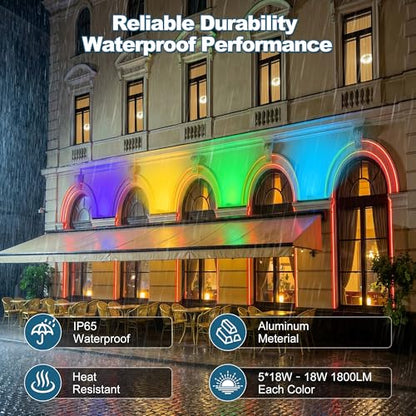 Linkable RGBCW Wall Washer Lights , 90W Smart LED Stage Wash Light Bar - size: 20" 90W RGB+Tunable White(2700-6500K)
