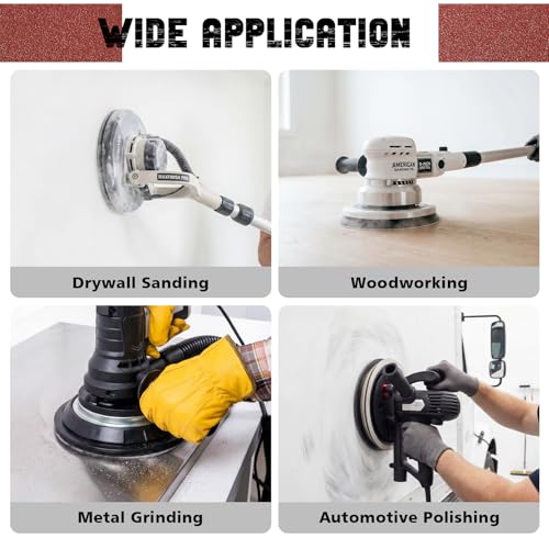 9 Inch 6 Hole Drywall Sanding Disc, 320 Grit 15 PCS Hook and Loop Sandpaper