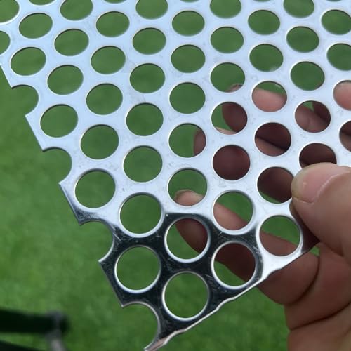 15.7"x7.8" Opening Round Holes About 1/2inch (12mm) Perforated Metal Sheets 19Gauge Expanded Metal Mesh Perforated 304 Stainless Steel Sheet Mesh Screen Panel Decorative Panel Decorati Plate - size: 15.7"x7.8", style: Round Hole 12mm