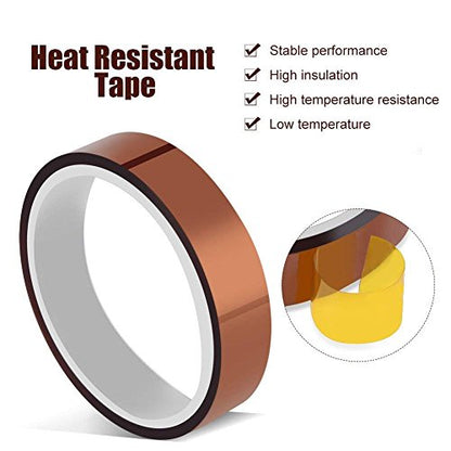 12mm X 33m 108ft Heat Tape Heat Resistant Tape Heat Transfer Tape Thermal Tape High Temp Tape High Temperature Tape Heat Tape for Sublimation for Heat Press No Residue 1Roll (Pack of 2) - size: 12mm x 30m (Pack of 2)
