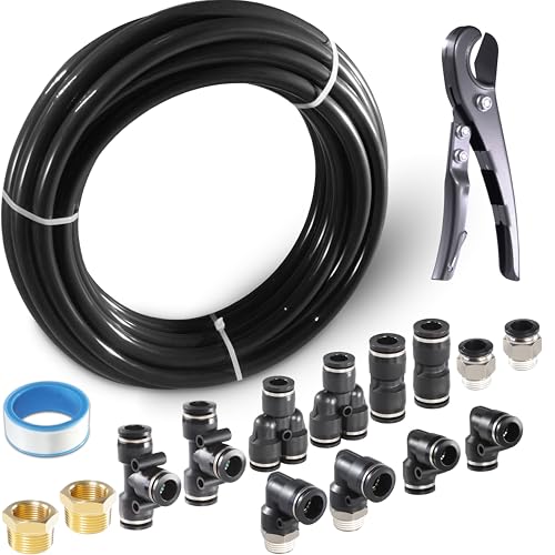 Black PU Pneumatic Tubing Air Hose, 16mm OD x 12mm ID, 32.8ft - color: Black, size: 16mm x 10M