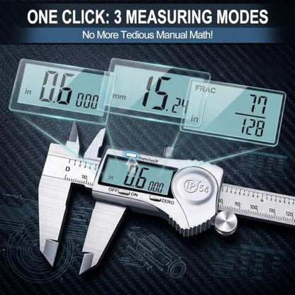 Kynup Digital Caliper, Caliper Measuring Tool, Stainless Steel Micrometer - color: Silver, size: 150mm