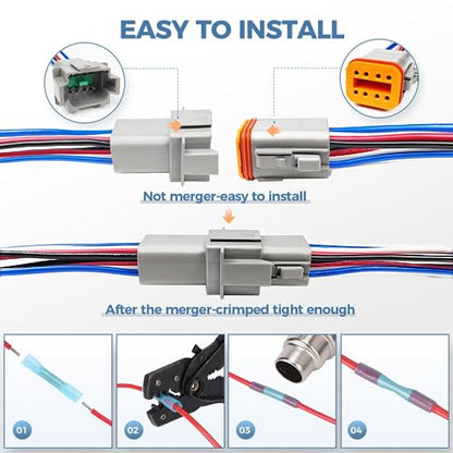 6 Kit Deutsch DT 6 pin Grey Male Female Wiring Harness - color: Grey 6Pin, size: 6Set