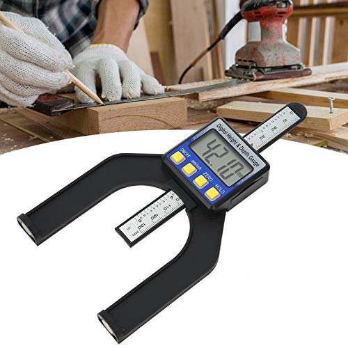 Electronic Height Depth Digital Display, Accuracy Measuring Tool 0,80mm with Large Scale Screen, Magnetic for Woodworking Ruler