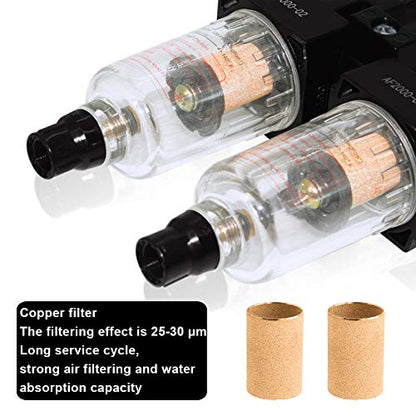 Beduan Semi-Auto Drain Pneumatic Air Filter Pressure Regulator 1/4 Inch NPT Dryer Compressor kit with Gauge