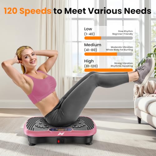 AXV Vibration Plate Exercise Machine Fitness Platform Body Vibrating Board - color: SLIM.PINK
