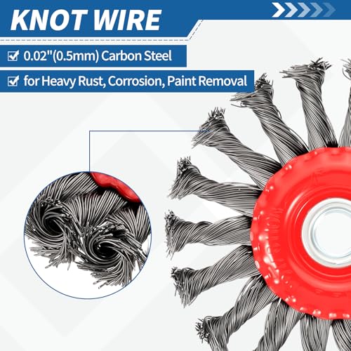 3Pack Wire Brush for Angle Grinder Set with 5/8"-11 Arbor
