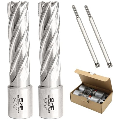 S&F STEAD & FAST Annular Cutter Set 2 Pcs, 5/8" x 2" DOC, Mag Drill Bits - style: 2P-5_8x2