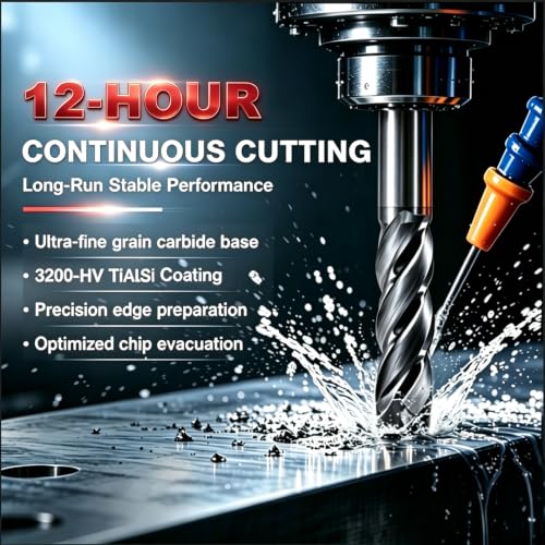 1/8 Carbide End Mill - 12h Continuous Milling Steel 5pcs - size: 1/8in (5pcs)
