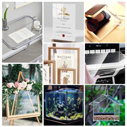 KINLINK 16x20 Acrylic Sheets, 1/8inch (3mm) Clear Plexiglass Sheets, Transparent Plasitc Board with Protective Paper for DIY Project, Craft, Picture Frames, Sign, Weding invitaton, 4 Pack - color: Clear, size: 16x20