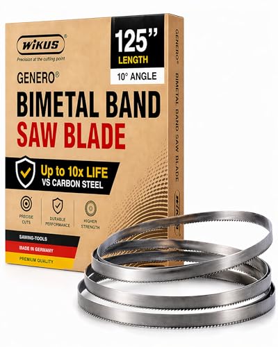 125" x 1 1/4" Sawmill Bandsaw Blade - Band Saw Wood Cutting Tools - Resharpenable Bi Metal Bandsaw with 10° Precision - Portable Band Saw Blades for Sawmill, 1.15 TPI, 0.042'' Thick, Woodworking Tools - size: 125'' X 1 1/4'' X 0.042''