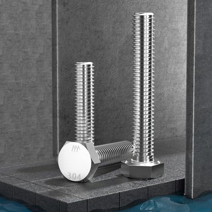 VGBUY 23Pcs 1/4-20 x 2 Hex Head Screws Bolts,304 Stainless Steel 18-8,Fully Threaded,External Hex Drive,Mounting Chair,Rail,Pump,Wheels,Handles,Antenna Parts,Boat and Plastic Bumpers(VG10208) - size: 2", style: 1/4-20"