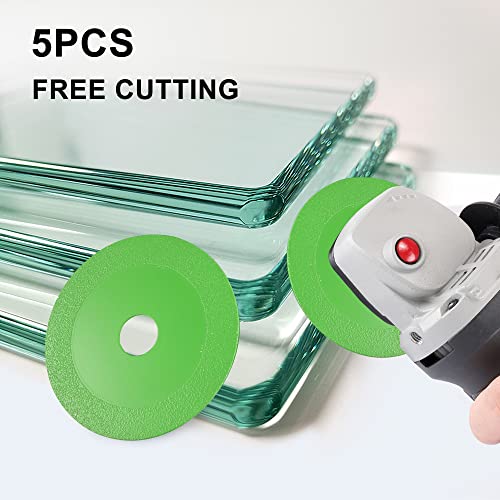 5Packs 4" Glass Cutting Disc 2.2 for Angle Grinder 7/8" (Model 100/115/125) - style: Green 4 Inch, 5Packs
