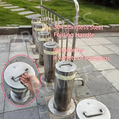 304 Stainless Steel Folding Handle, 90 Degree Solid Rotating Handle, Cabinet and Tool Box Spring armrest (Hole Centers: 6-1/5in(158mm)) - size: Hole Centers: 6-1/5in(158mm)