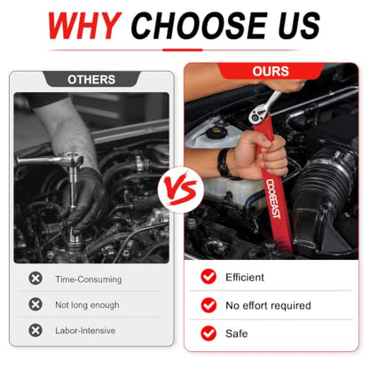 3/8 inch Pro Offset Extension Wrench Impact Wrench Extender Tool Socket Set - color: Red, size: 16.34inch