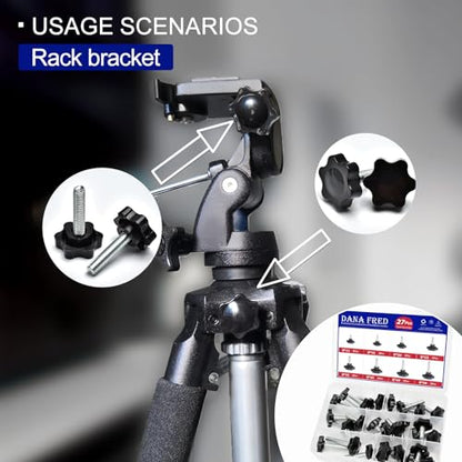 27 Pieces Star Knobs Screw Kit M8 Nylon Black Plastic Replacement Star Hand Knobs with Steel Tightening Screws Standard Metric Handle Thread Stud Bolt Hardware M8x12/16/20/25/30/35/40/50 mm - size: M8