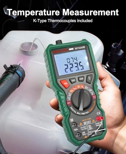 Digital Multimeter 20000 Count High Resolution True rms Multimeter 1000V DC/750V AC Voltmeter Accurately Measures Voltage Current Resistance Diodes Continuity Duty-Cycle Capacitor Temperature