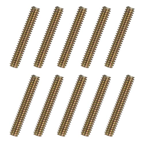 uxcell 10pcs Fully Threaded Rods 1/4x1-1/2 All Thread Studs Long Threaded Screw Carbon Steel for Furniture Garden Railing Mounting Assembly Fastening Frame Connection Colorful Zinc - size: 1/4x1-1/2"