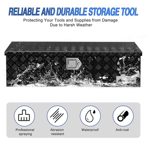 Nilight 39 Inch Truck Tool Box Heavy Duty Aluminum Stripes Plated - size: 39"x13"x10"