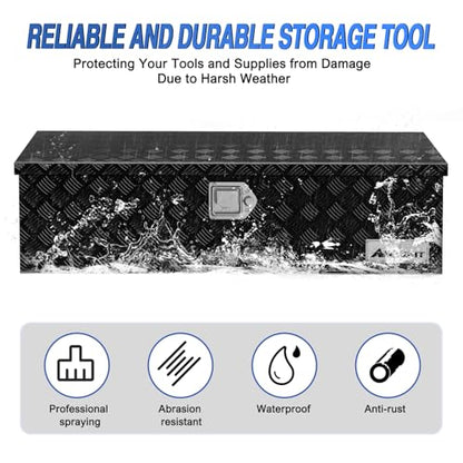 Nilight 39 Inch Truck Tool Box Heavy Duty Aluminum Stripes Plated - size: 39"x13"x10"