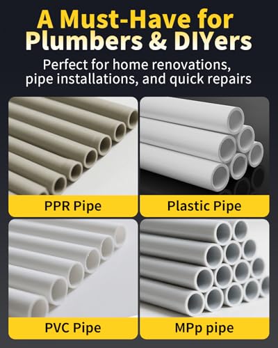 Pipe Threading Tool 1/2'' & 3/4'' Dual-Function PVC Pipe Threader Kit, Electric Drill Compatible Internal and External Thread Cutting Tool for PVC Plastic Pipes