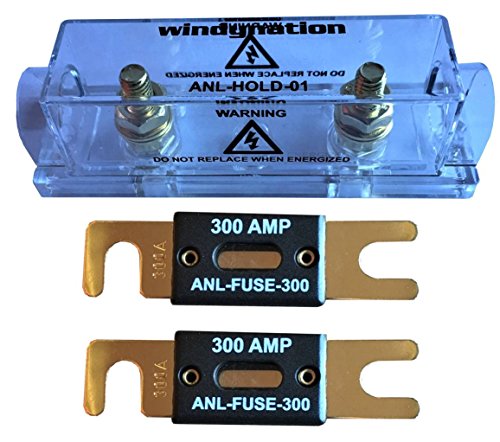 WindyNation ANL Fuse Holder + Fuse (2pcs 300A) - size: 2pcs 300A Fuse