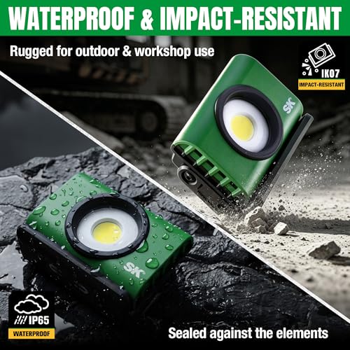 SK Magnetic Work Light Rechargeable, 1000LM COB LED Light, 4500mAh, Type-C