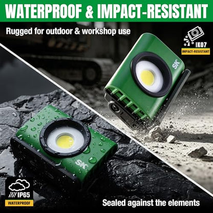 SK Magnetic Work Light Rechargeable, 1000LM COB LED Light, 4500mAh, Type-C