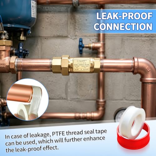 Lead-Free Brass Dual Check Valve, 1/2 Inch NPT Female Backflow Preventer