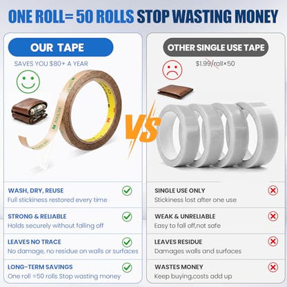 300LSE Double Sided Tape, 32.8ft Industrial No Residue High Temp Tape