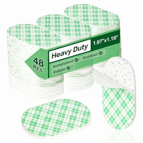 MINGXIN Double Sided Foam Tape Pads, 48Pcs Double Coated Pre-Cut Oval Mounting, 2mm Thick Heavy Duty White Polyurethane Foam with High Tack Adhesive for Crafts, Home, Outdoor Signs& Car (50x30mm) - color: 50*30mm Oval