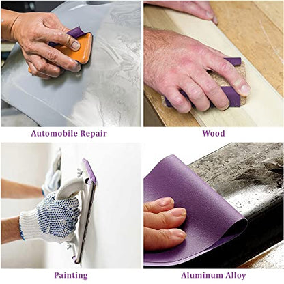 LotFancy 600 Grit Sandpaper, 30PCS 9 x 11” White Fused Alumina Wet Dry Sanding Sheets, for Automotive Metal Sanding Polishing, Wood Finishing, Purple - size: 600 Grit