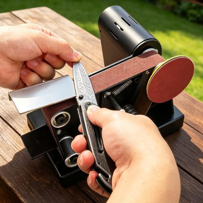 SporGain Mini Belt Sander, 4-in-1 Small Belt Grinder, 20"x1.2" Sanding Belt