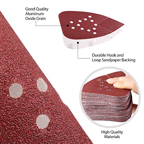 LotFancy Sanding Pads for Black and Decker Mouse Sanders, 50PCS 60 80 120 150 220 Grit Sandpaper Assortment - 12 Hole Hook and Loop Palm Detail Sander Sanding Sheets Sand Paper (Pack of 2) - size: 60/80/120/150/220 Grit (Pack of 2)