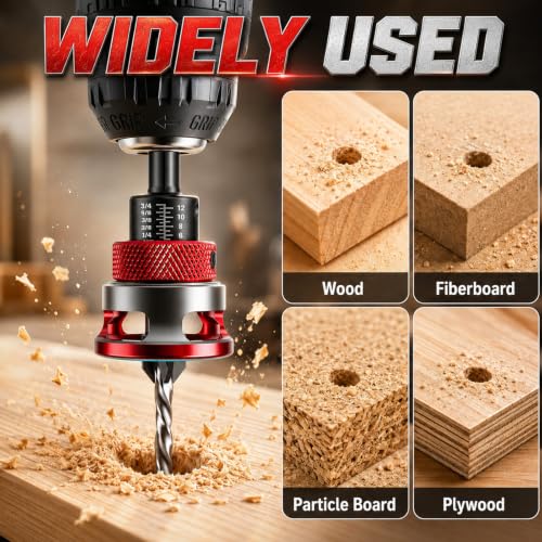 Countersink Drill Bits Set with Adjustable Depth Stop for Woodworking, Blue - color: Blue