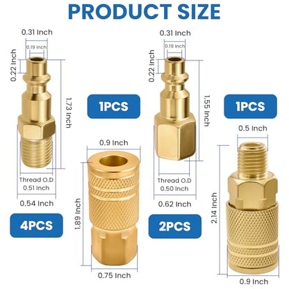1/4" NPT Air Hose Fittings Coupler & Plug Kit, 8 Pieces - size: Mix 1/4" 8 pcs