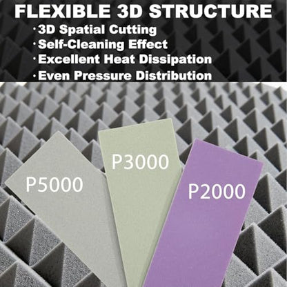 Performance Foam Sandpaper Sheets: 4Pcs, 1000 1500 2000 3000 Grit