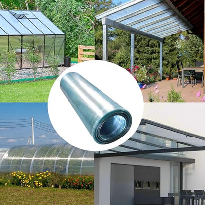 Polycarbonate Roofing Sheet Roll, 4X16.4FT Clear Greenhouse Panel - size: 3.9x16.4FT