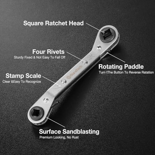 DURATECH HVAC Service Wrench Set, 3/16", 1/4", 5/16", 3/8" - size: 2PC Offset Service Ratchet Wrench