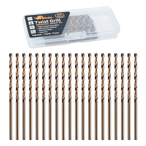 (20PCS) 5/64" Cobalt Drill Bit, HSS M35 Metal Drill Bits for Steel, Stainless Steel, Cast Iron, Hard Plastic and Wood - size: 5/64 20PCS Cobalt