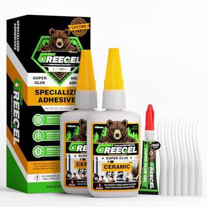 Ceramic CA Glue, Porcelain Clear Super Glue for DIY & Repairs, 2 oz - size: 2 Ounce, style: Ceramic Super Glue