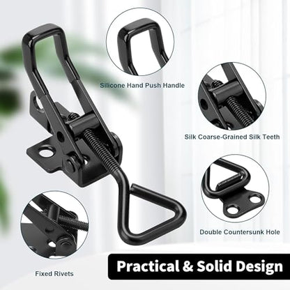 6 Pack Adjustable Toggle Latch Clamp 4001 (Black) - color: Black