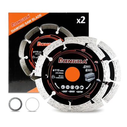 4-1/2 Inch Segmented Diamond Saw Blades 2-Pack, for Angle Grinder - size: 4-1/2 Inch