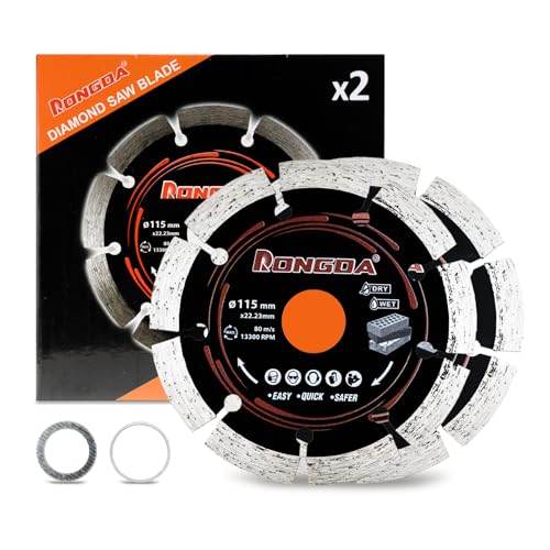 4-1/2 Inch Segmented Diamond Saw Blades 2-Pack, for Angle Grinder - size: 4-1/2 Inch