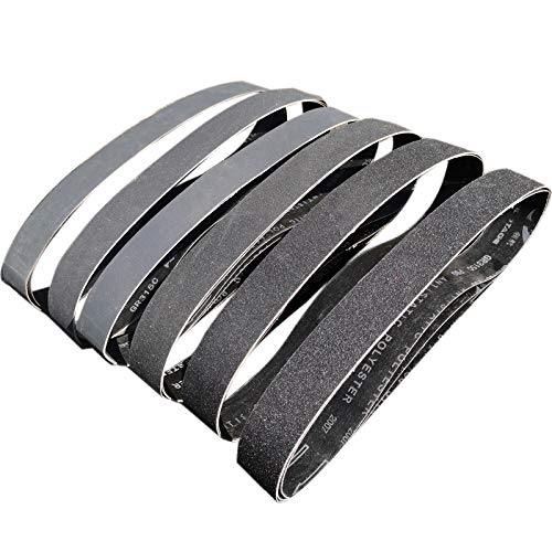 18 Pack 2 x 42 Inch Silicon Carbide Sanding Belts Assortment- 80, 120, 240, 400, 800, 1000 Grits Premium Sander Belts For Knife Sharpening and Metalworking - size: 2 x 42