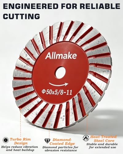 7-Piece 40mm 50mm Mini Diamond Saw Blade Set for 5/8-11 Angle Grinders
