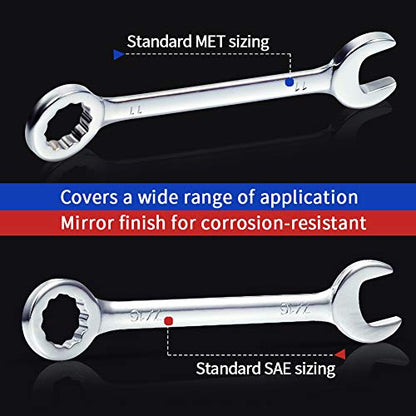 SPEEDWOX Mini Handle Wrench Set, Open/Box, High Carbon Steel, 2-Piece - size: 4 set wrench