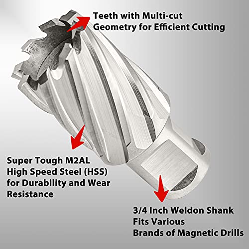 S&F STEAD & FAST Annular Cutter 1-1/16" x 1" DOC, Pilot Pin, Mag Drill Bit - size: 1-1/16" x 1"