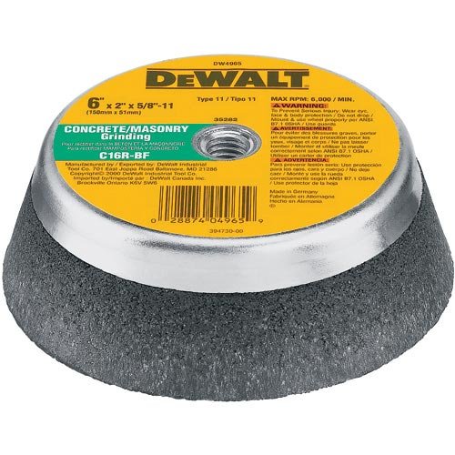 DEWALT DW4963 5-Inch by 2-Inch T11 Masonry Grinding Wheel